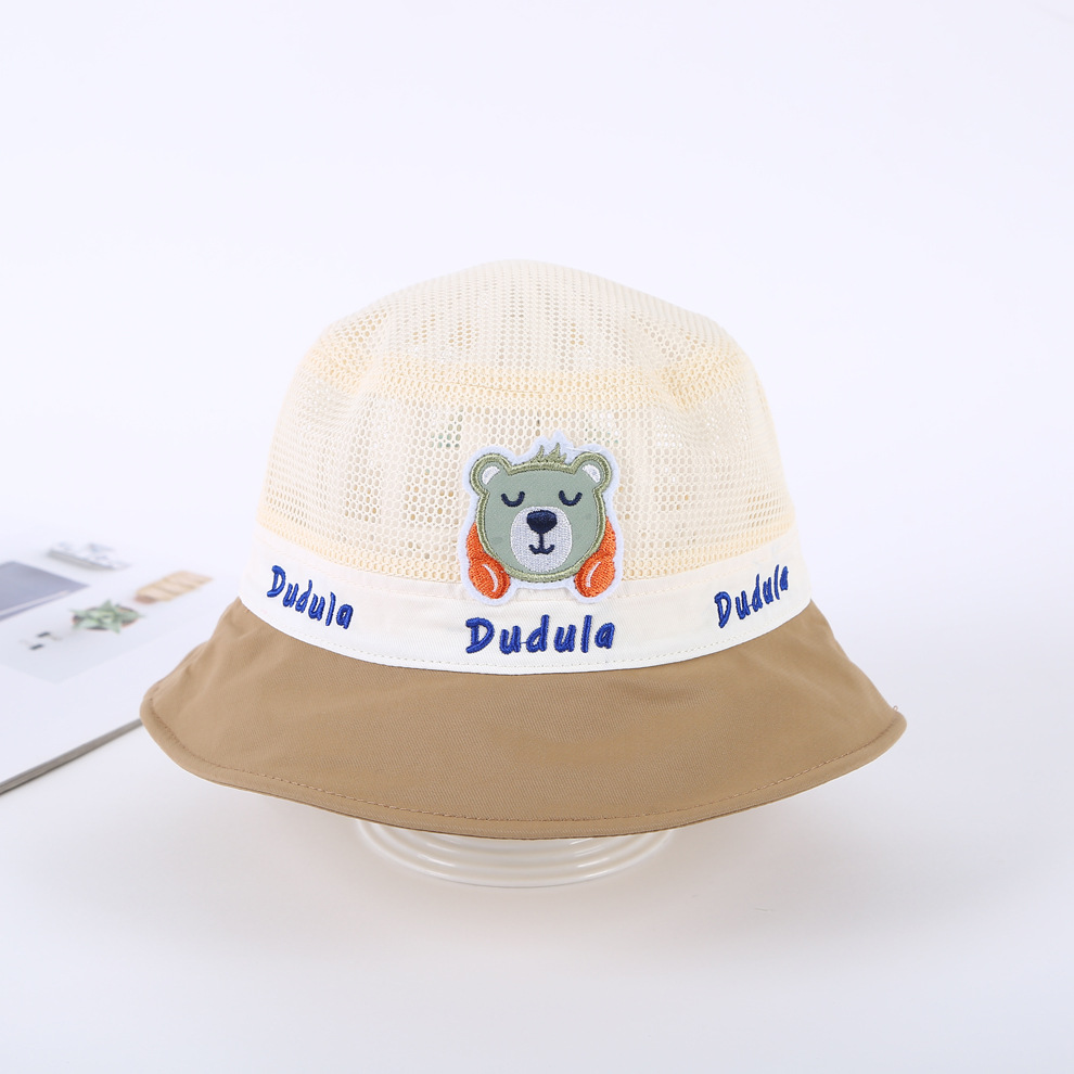 Bucket Hat Dudula Children's Hat Summer Sunshade Sun Protection Hat Headset Bear with Net Bucket Hat
