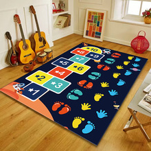 跨境卡通早教地毯家用爬行垫客厅儿童数字地毯防滑防摔卧室装饰毯