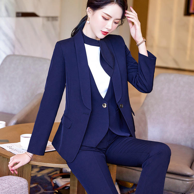西装职业装女士套装春季公务员前台面试正装小西服ol大码工作服