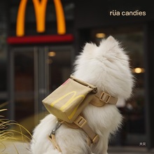 「正版」rua candies宠物自背包狗狗背包汉堡薯条小型犬书包外出