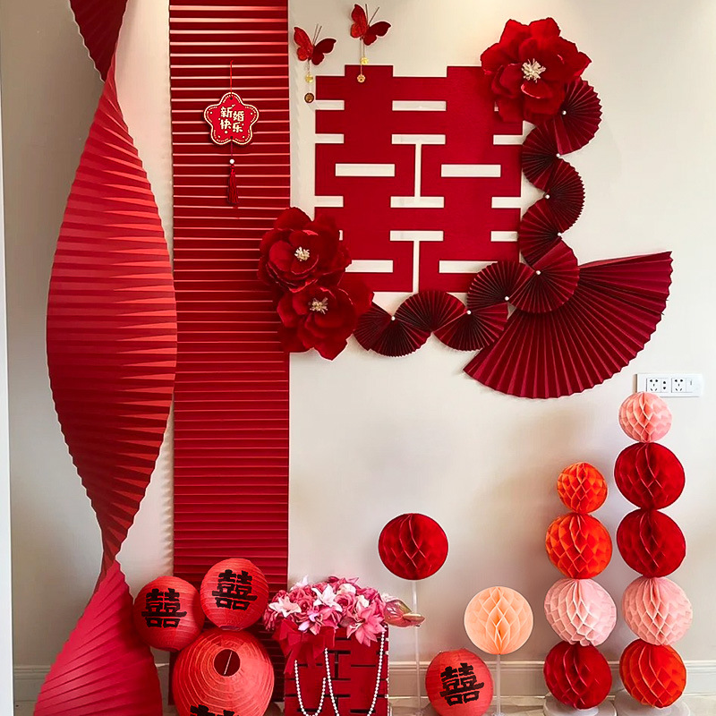 wedding men‘s living room wedding room sofa background wall decoration women‘s bedroom new house wedding ceremony xi decorations sticker layout set