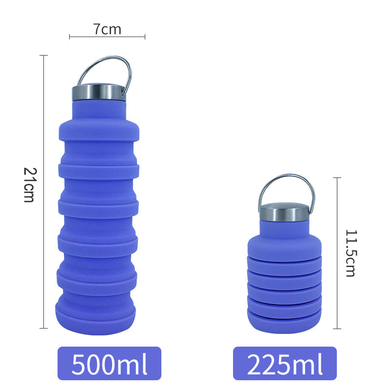 Wholesale Portable Edible Silicon Folding Cup 500ml Creative Sports Kettle Outdoor Retractable Decompression Water Cup