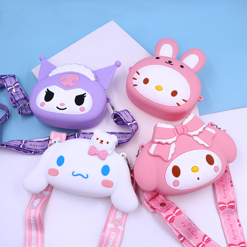 New Sanrio Clow M Silicone Coin Purse Big Ear Dog Kid's Messenger Bag Shoulder Bag Cartoon Princess Bag