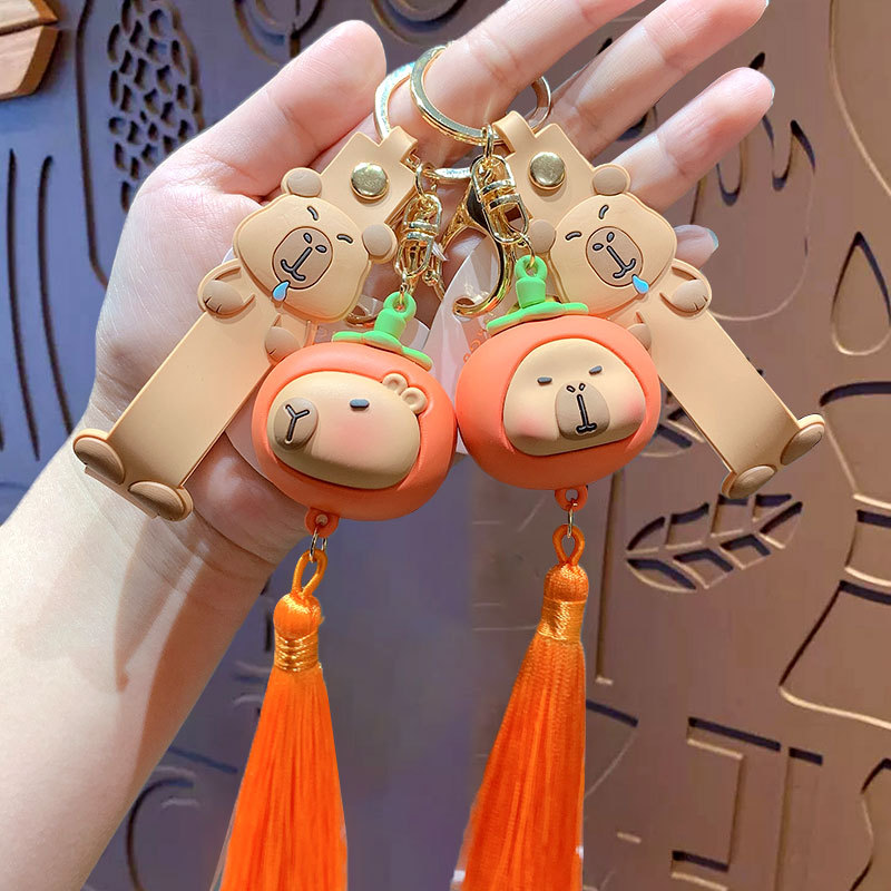 creative capabala keychain female cute cartoon car key chain ornaments yiwu small pendant gift wholesale