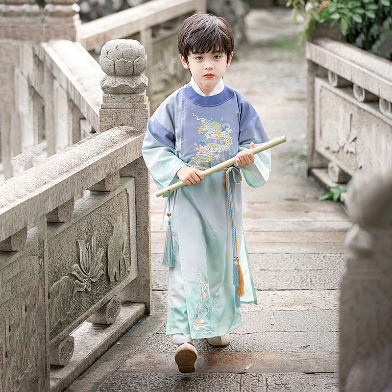 Hanfu Boys' Group Autumn and Winter Kindergarten Chinese Studies Performance High-End Tang Suit Children's Improved Handsome Student