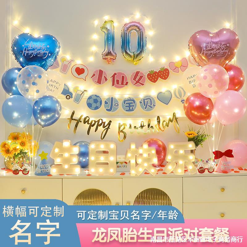 10岁男孩成人礼场景布置十岁女孩生日派对背景墙装饰品道具-阿里巴巴