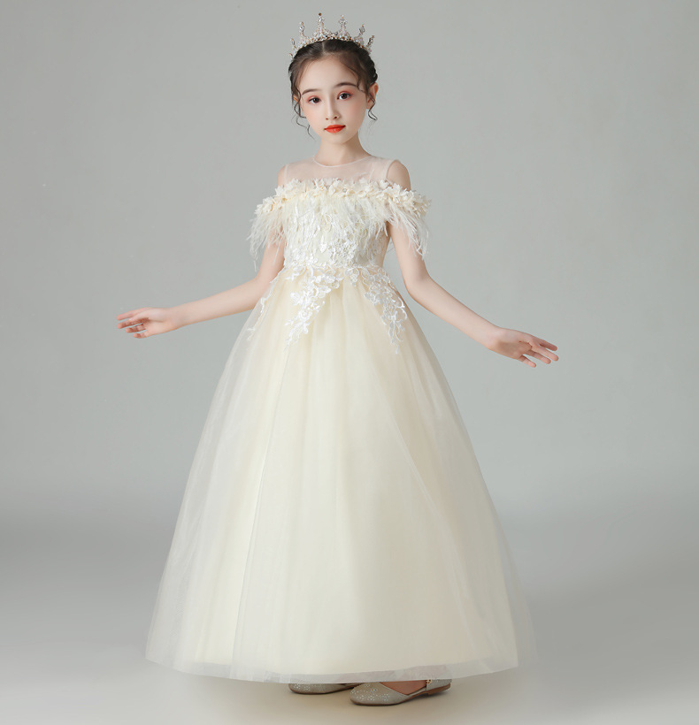 女童蓬蓬纱公主裙2022新款中大童主持人走秀小女孩花童演出服
