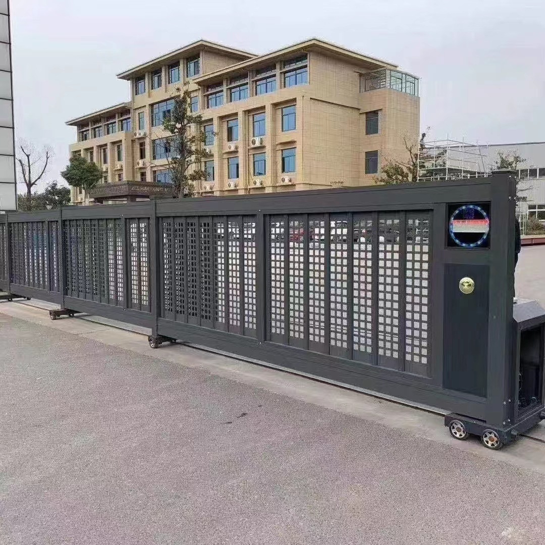 学校单位铝合金智能伸缩平移无轨电动段滑门分段平移工厂平移门