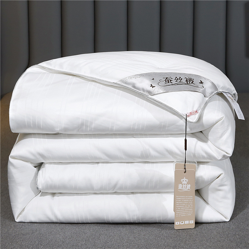 纯棉蚕丝被子新款全棉提花双宫茧桑蚕丝被夏被加厚冬被子母被批发