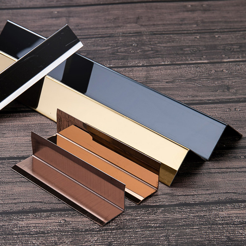 不锈钢玫瑰金踢脚线l型装饰条 收边线地脚线墙角保护条阴阳角线条