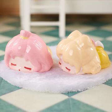 网红新款歪脑瓜迷你萌粒盲袋创意可爱女孩趴趴乐潮玩树脂手办装饰