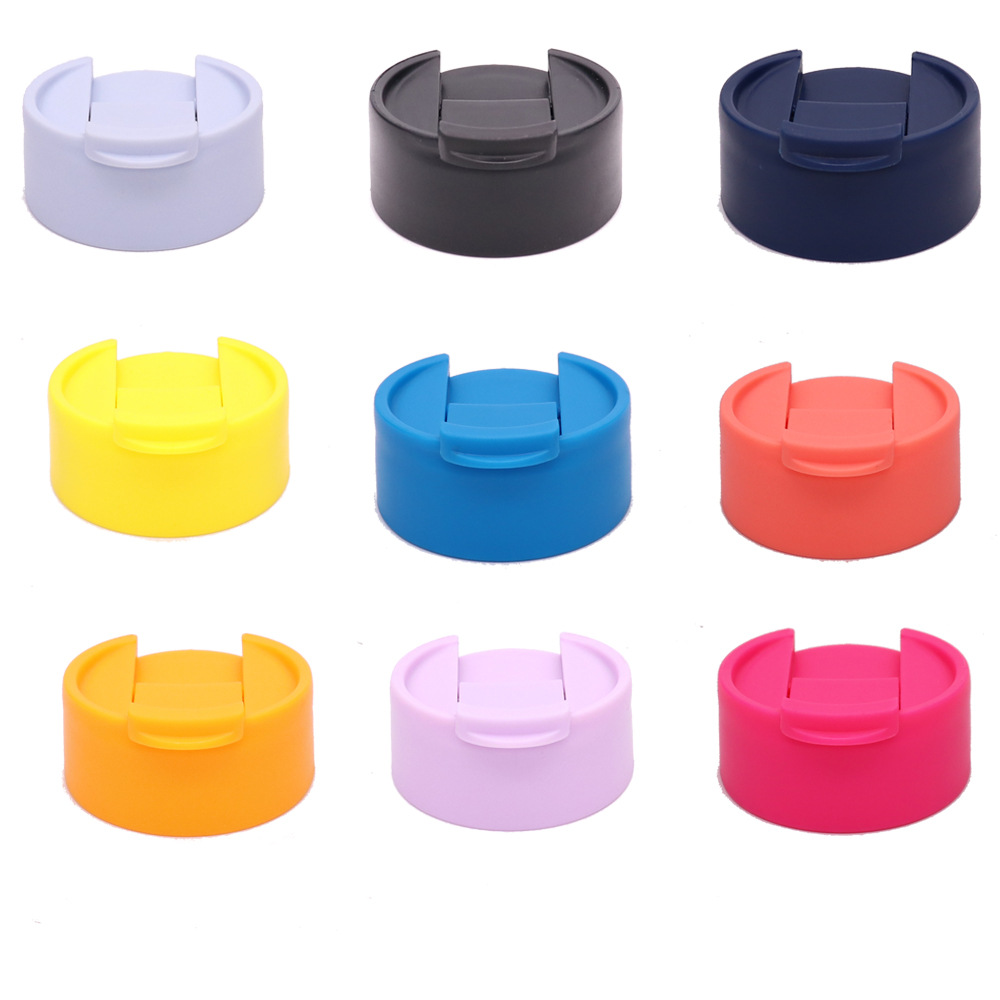 彩色大口太空壶咖啡盖不锈钢保温杯翻片盖运动水壶塑料盖pp运动盖