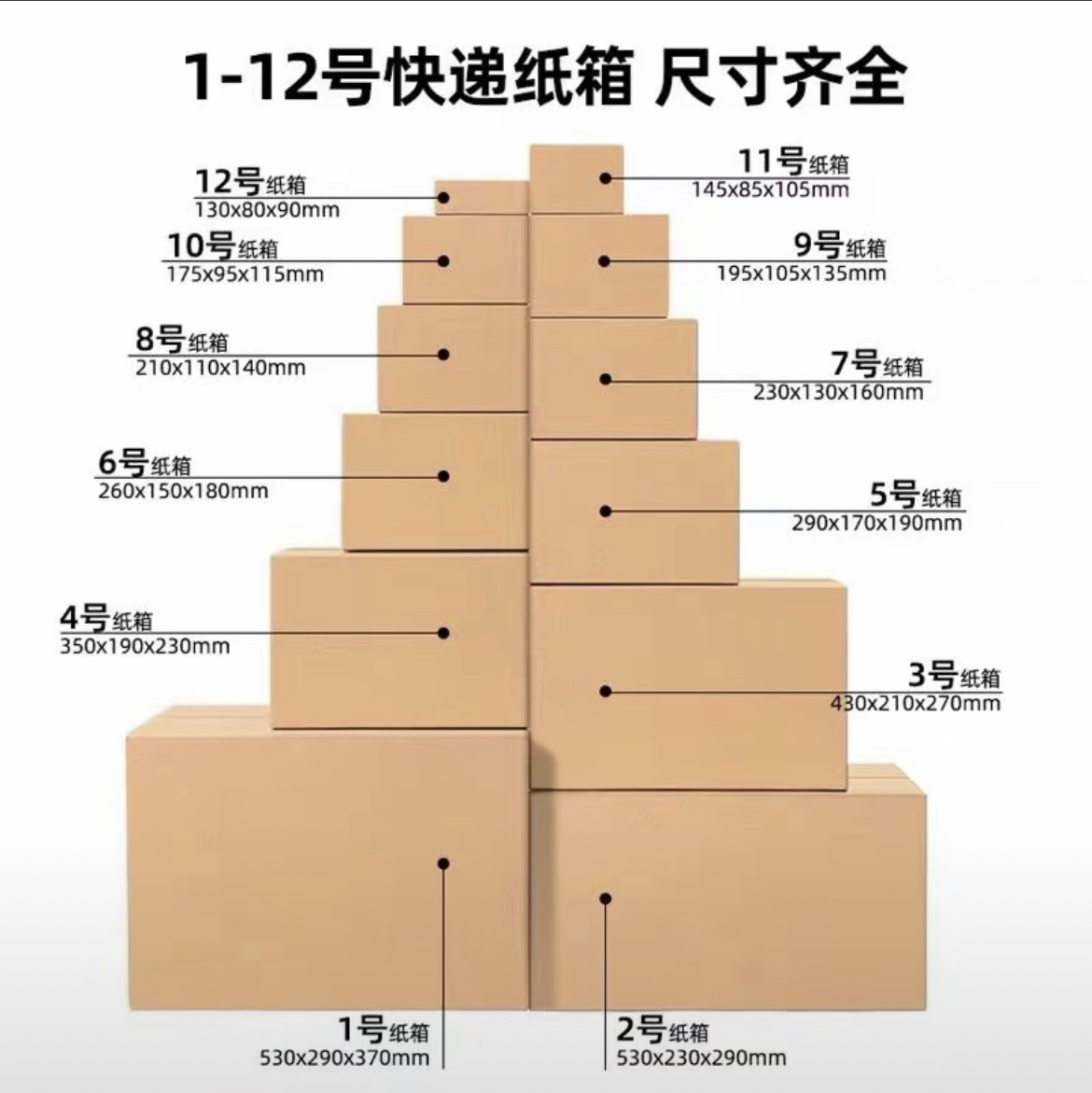 邮政快递小纸箱批发1-12号物流搬家半高纸箱飞机盒现货 活动专属2