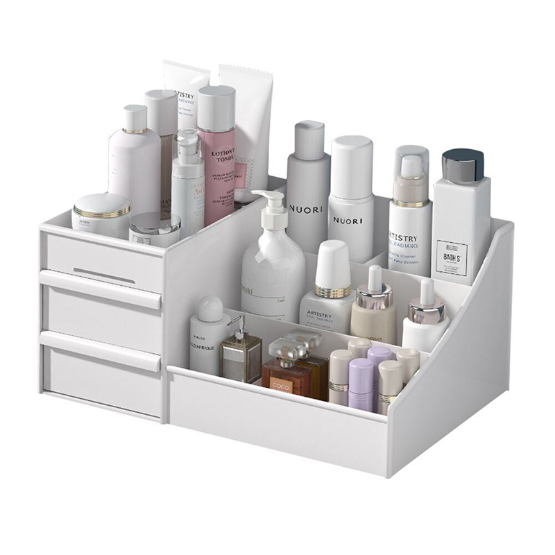 European New Drawer Cosmetic Box Dormitory Organizing Plastic Storage Rack Cosmetic Skin Care Dressing Table Desktop Storage Box