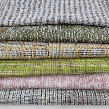 现货优惠色织大肚纱金银丝香风布料春秋时尚新款交织提花面料