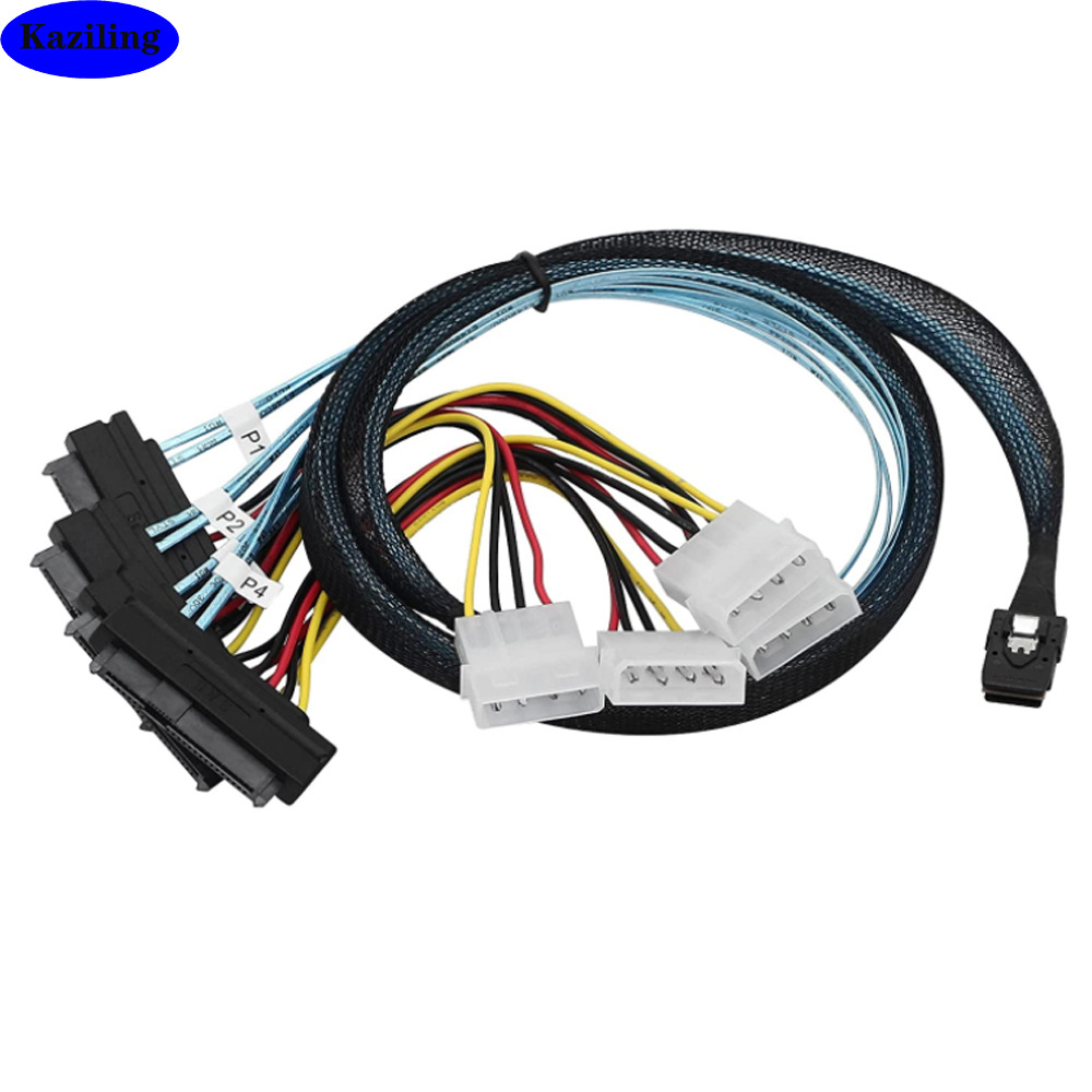 mini sas 8087转sas sff-8482带4个power服务器高速机内连接线束