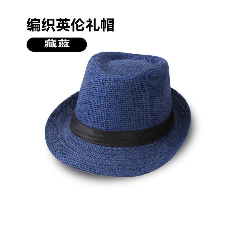 Summer Hat Men's Straw Sun-Proof Breathable Top Hat Sun-Proof Sun Hat Jazz Hat Men's Hat Casual Top Hat Cool Hat