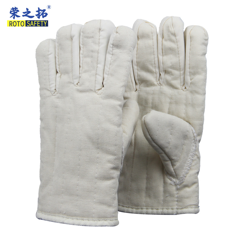 烤箱微波炉挂烫机劳保防烫隔热耐高温烘培加厚棉布五指工业手套