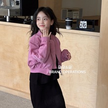 亲子装韩国童装女童外套秋装2024新款儿童洋气休闲夹克上衣潮