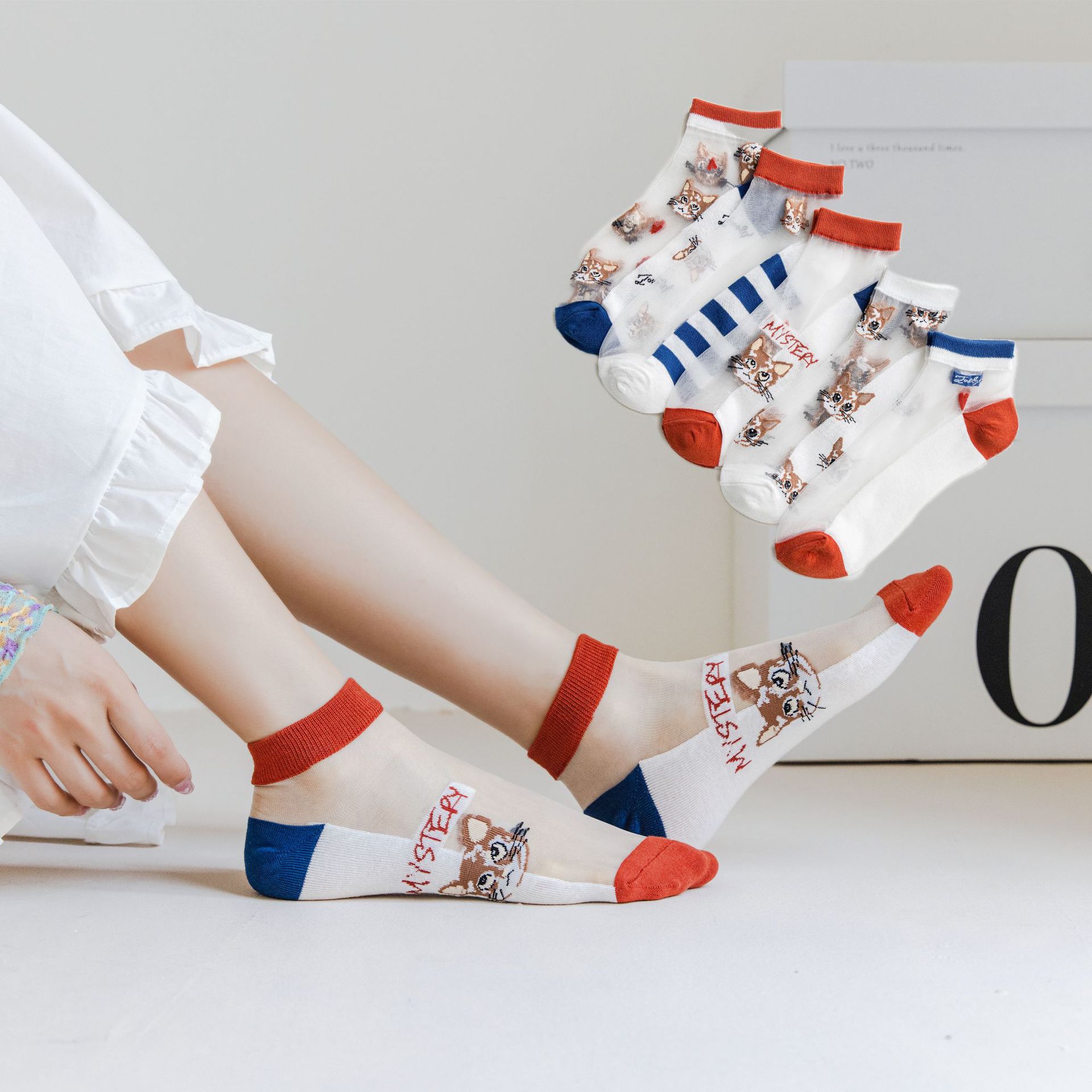 灯笼袜小众设计师条纹款网红个性情侣袜时尚撞色jk风潮街头棉袜