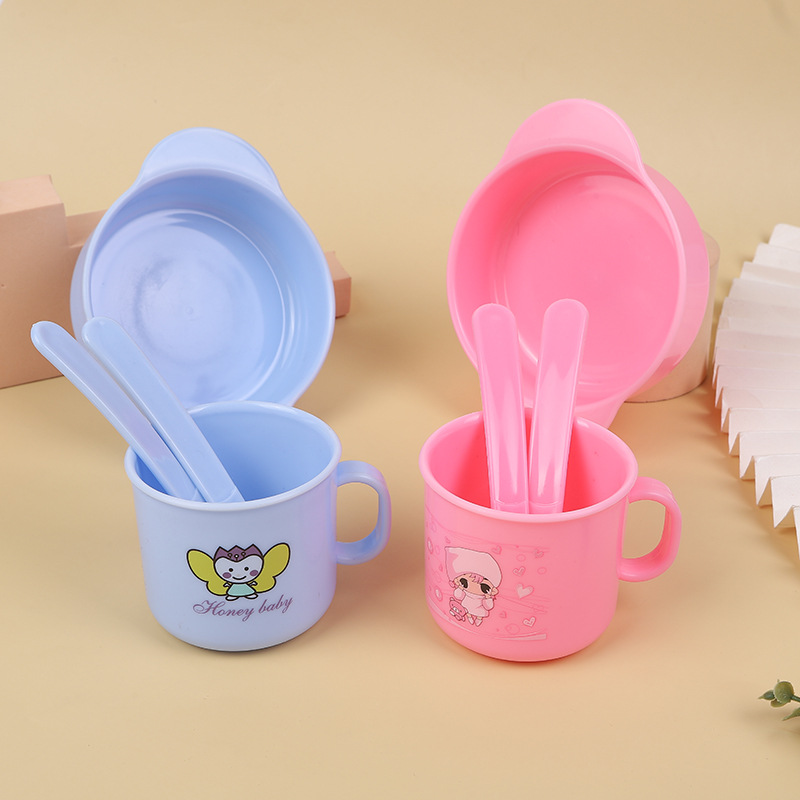 [honey baby] baby food bowl spoon fork baby feeding tableware snack catcher children portable bowl