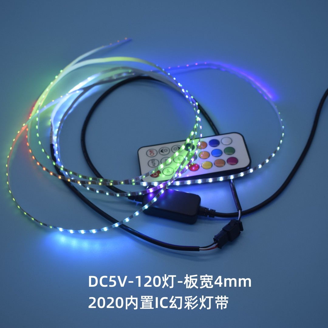 Narrow Board 5mm Colorful Light Strip 160 Light 2812 Programmable Running Water Chasing Neon Motorcycle Atmosphere Light Bar
