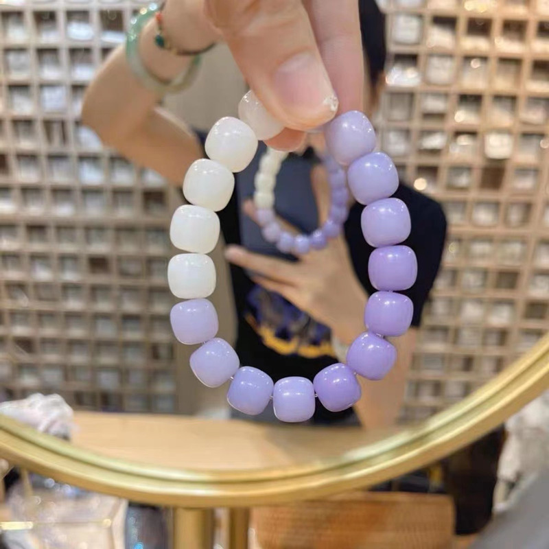 Imitation Bodhi Bracelet Hand Toy Girl Pliable Temperament Gradient Color Super Fairy Blue Peach Pink Buddha Beads Fashion Bracelet