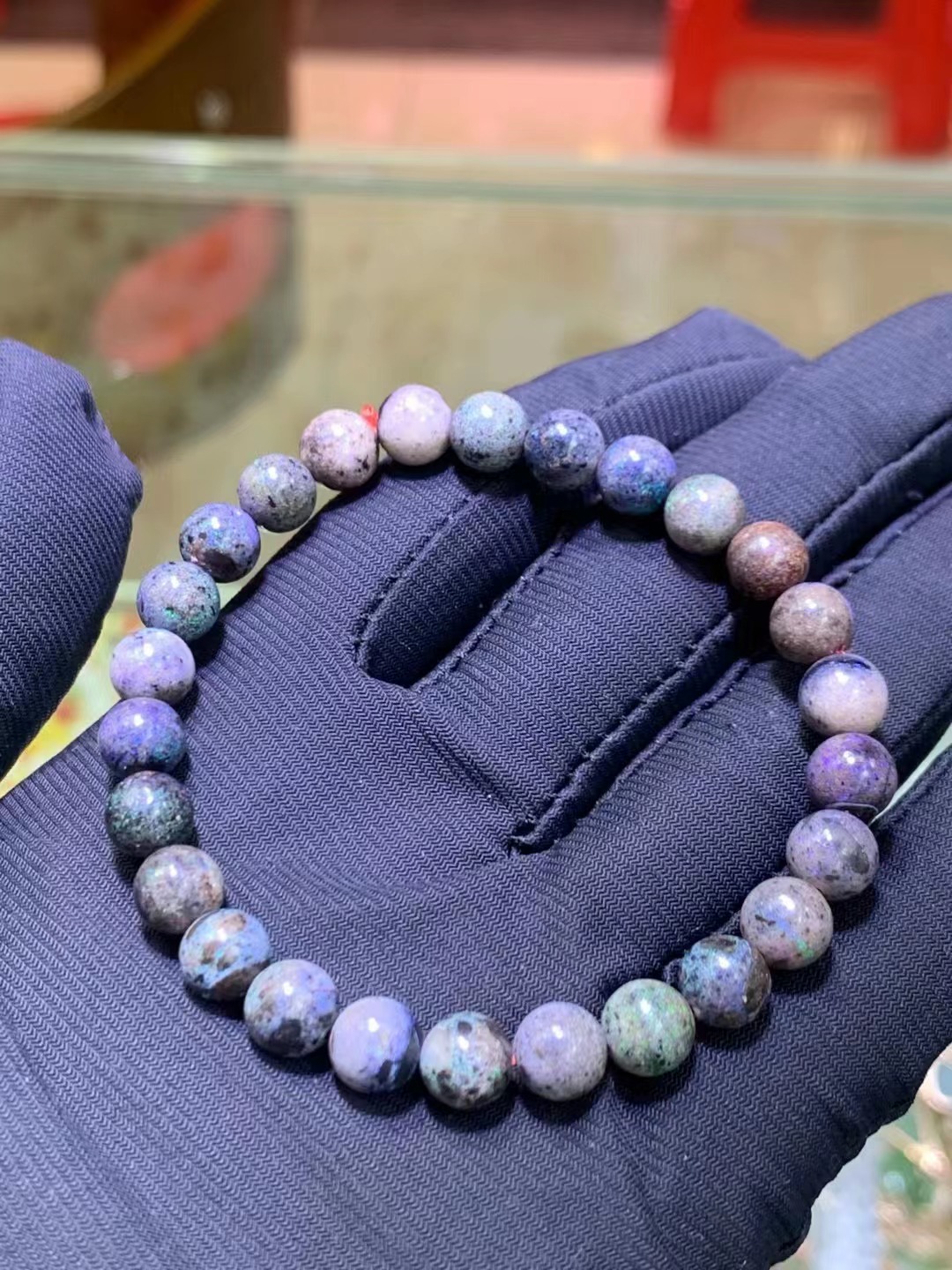 天然欧泊圆珠手串颜色如图满火彩爆闪单圈手链配饰挂件豪展珠宝