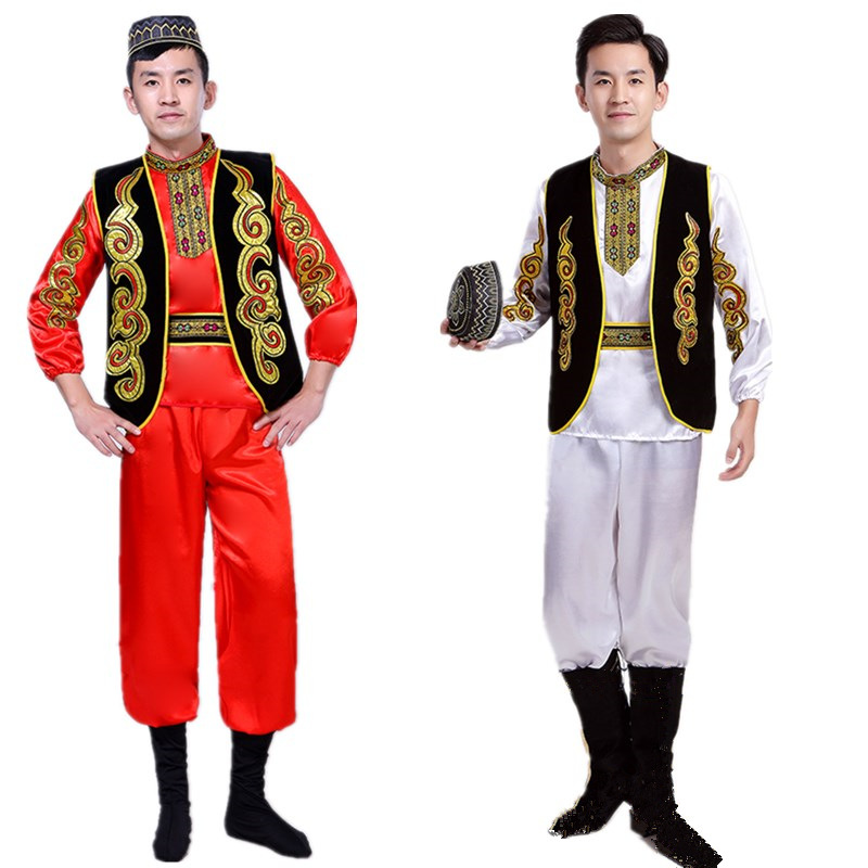 新疆维吾尔族服装男成人少数民族演出服哈萨克族艺考舞蹈表演服饰