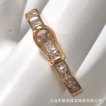日韩式个性镶钻皮带戒指女简约时尚设计感食指戒冷淡风指环手饰品