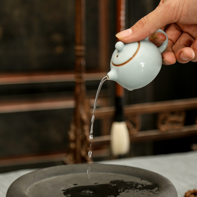 宜兴紫砂迷你小茶壶指尖壶小号袖珍茶具茶宠摆件茶道桌面茶盘摆设