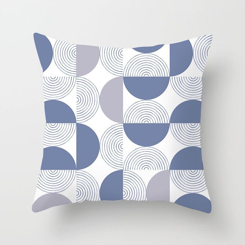 Blue Purple Geometric Nordic Style Pillow Ins Home Decoration B & B Inn Sofa Cushion Bedside Waist Back Cushion