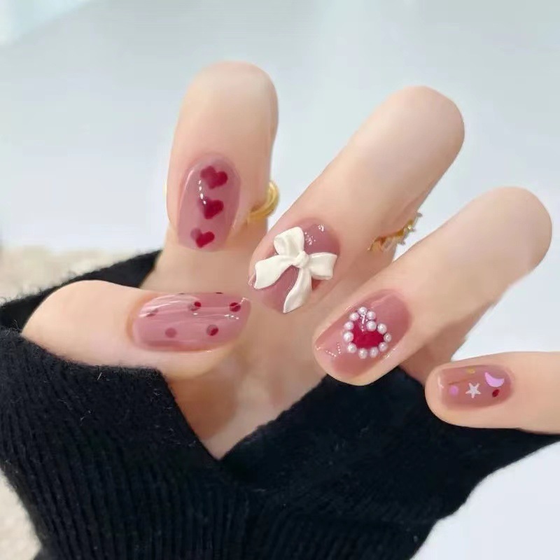 新款美甲饰品网红爆款小丝带蝴蝶结指甲diy日系小红书同款装饰