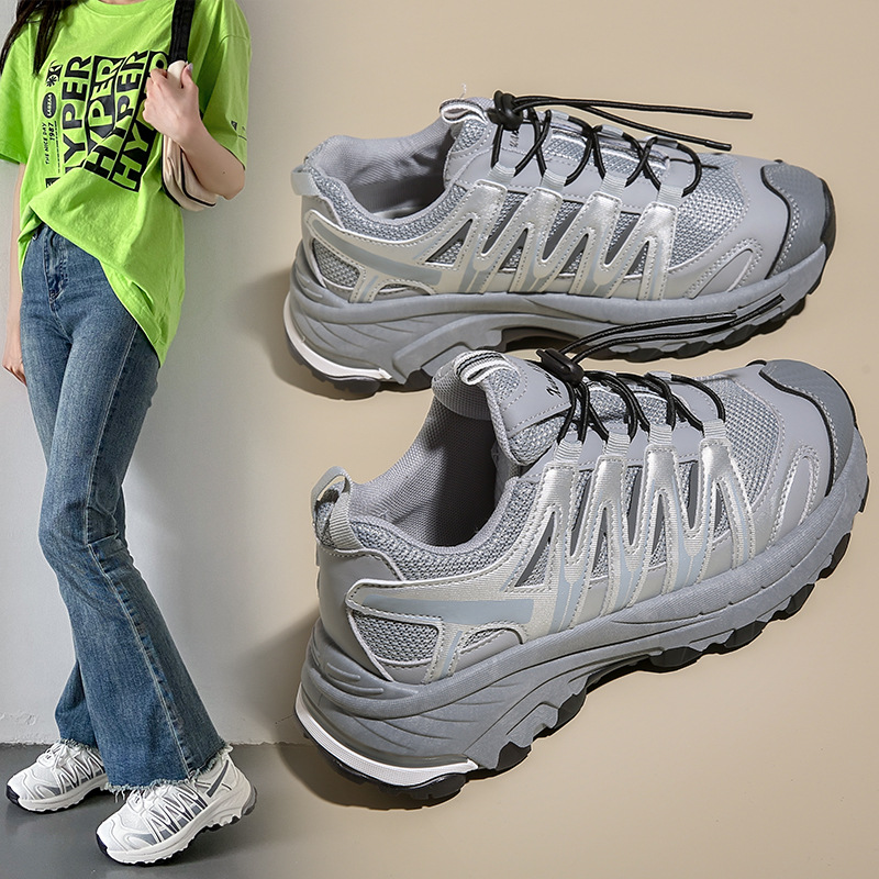2023 summer new breathable sneakers thick-soled clunky shoes student korean running shoes female v281