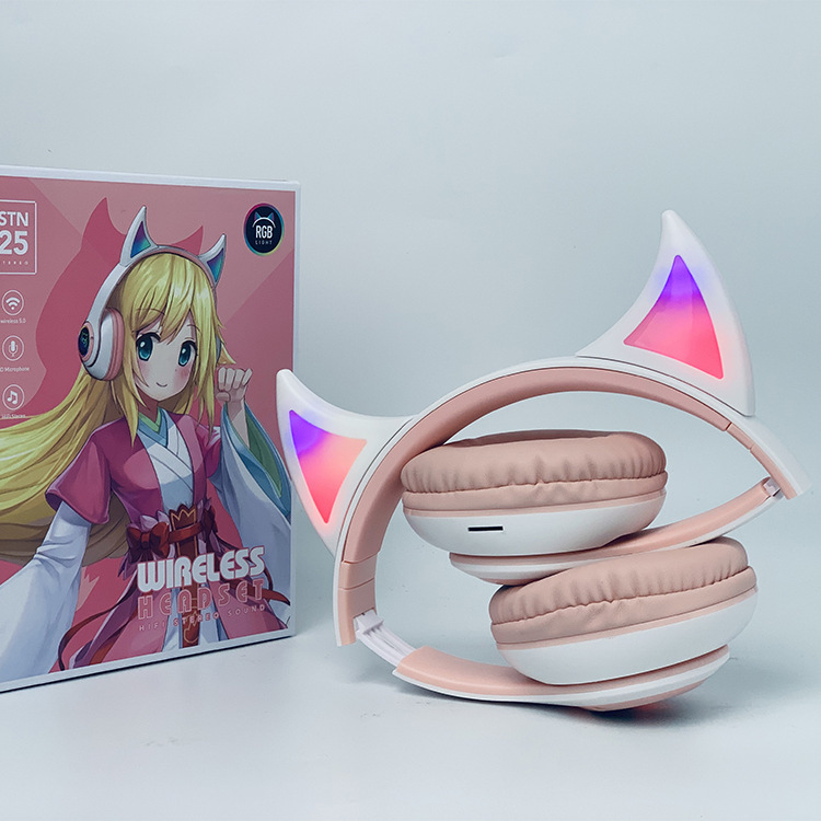 Cat Ear Headset Wireless Bluetooth Headset High Sound Quality Mobile Phone Computer Universal Headset Men and Women Gaming Electronic Sports