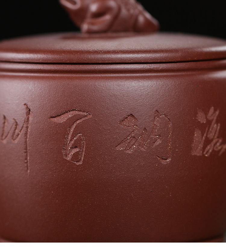 宜兴原矿紫砂壶批发 手工刻字海纳百川紫泥泡茶壶小品家用茶具