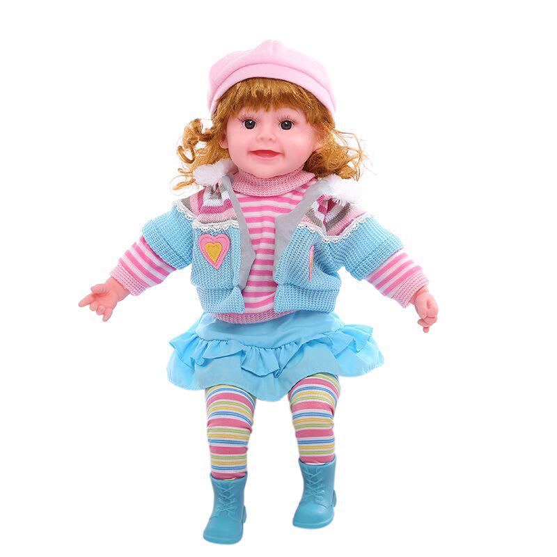 22寸智能触摸发声仿真娃娃互动搪胶娃娃女孩儿童早教玩具批发