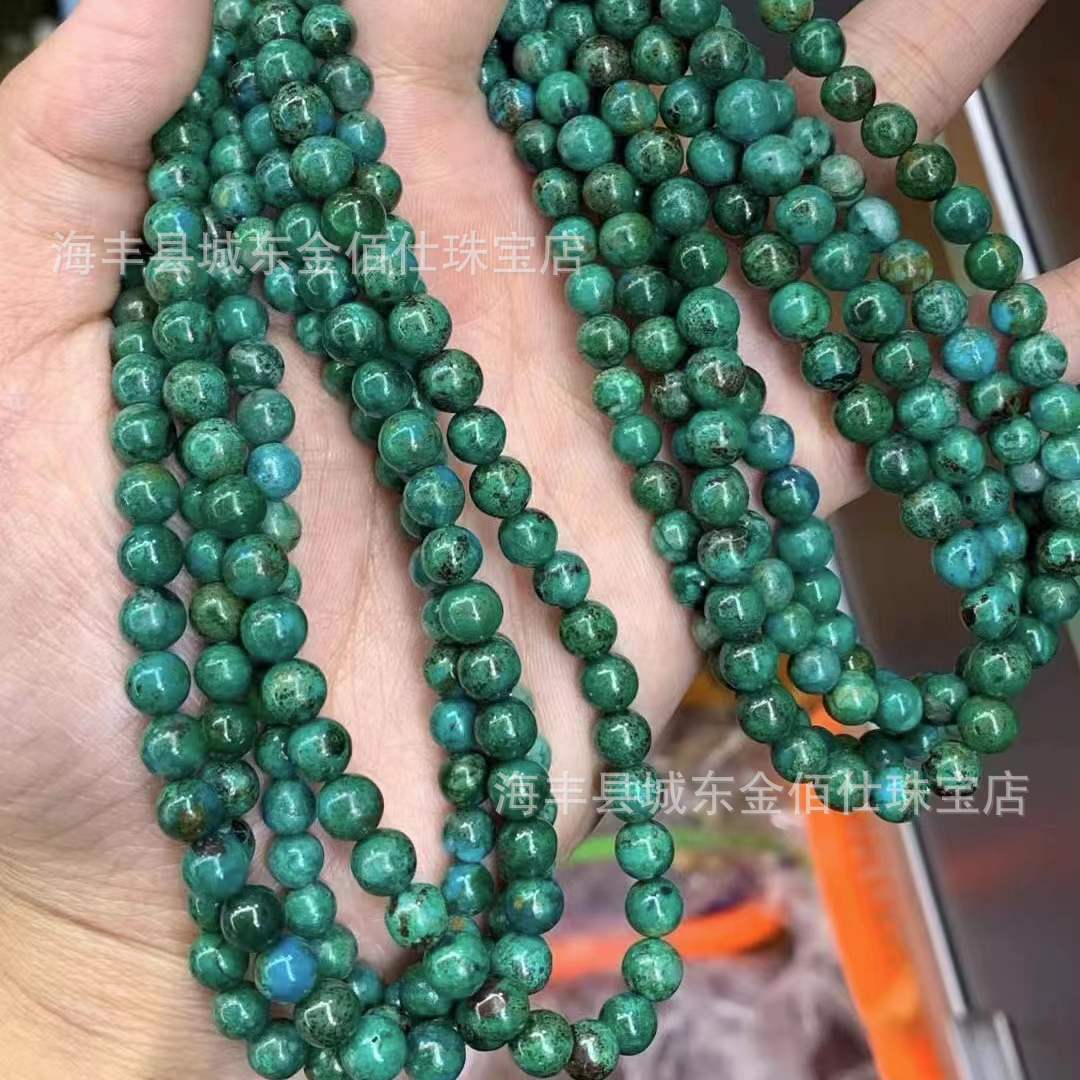 天然凤凰石圆珠手串批发绿色凤凰松手串凤凰石原石手链工厂批发