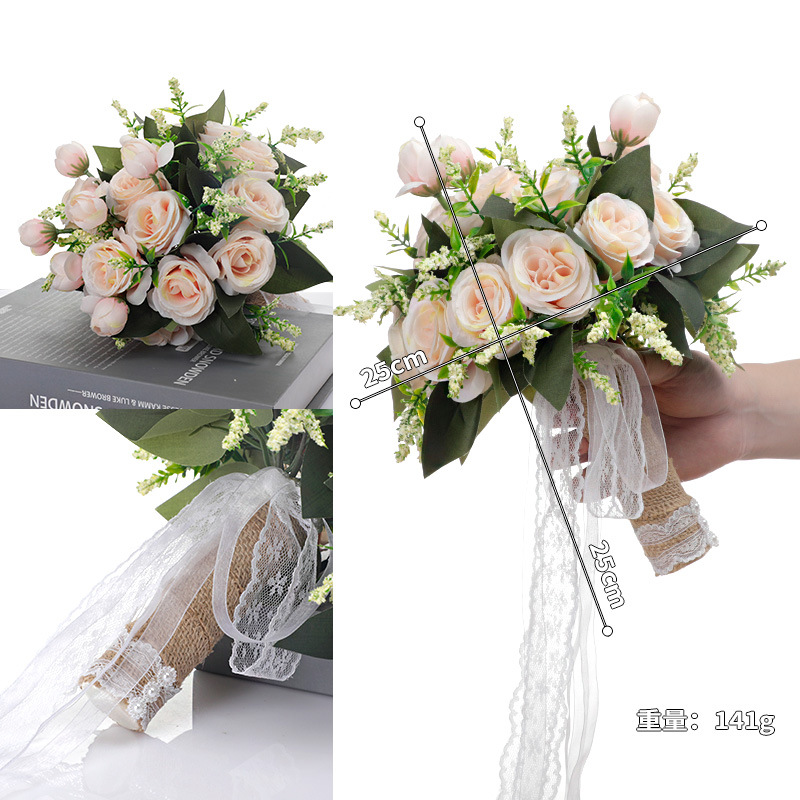 European Style Fresh Rose Artificial Bouquet Home Decoration Fake Flower Wedding Photography Props Bridal Bouquet