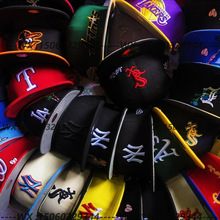 跨境外贸mIb全封尺码帽美式棒球联盟平沿帽NFL高品刺绣闭合遮阳帽