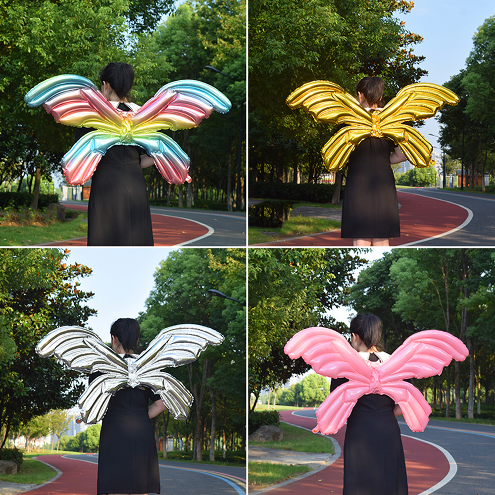 Butterfly Wings Balloon Angel Wings Aluminum Film Balloon Children's Birthday Party Photo Decoration Props Push Toys