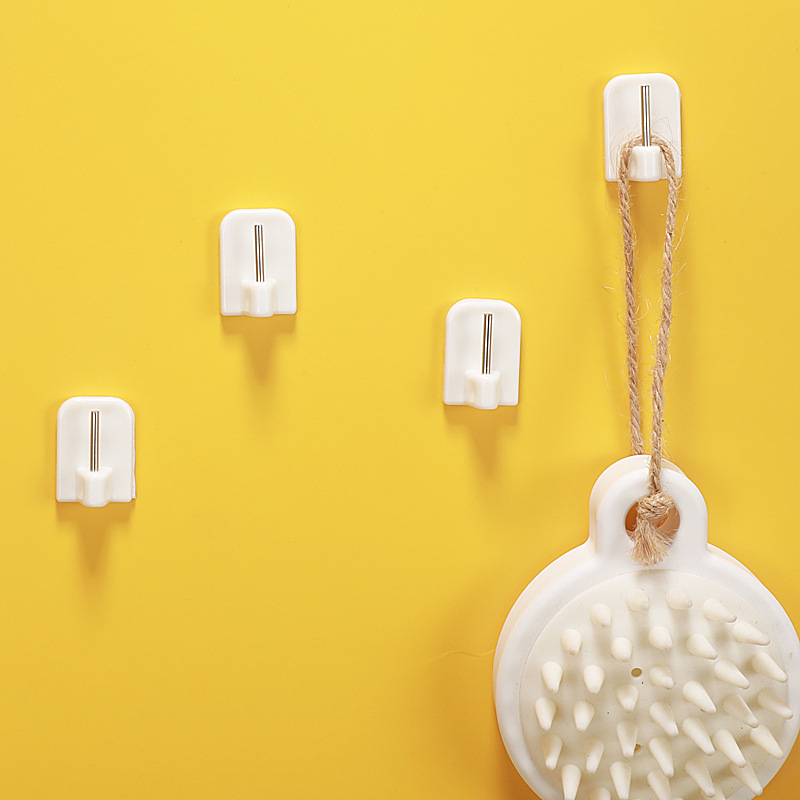小外贸出口欧洲迷你窗帘杆支架粘胶挂钩 墙壁钥匙挂件门后粘钩