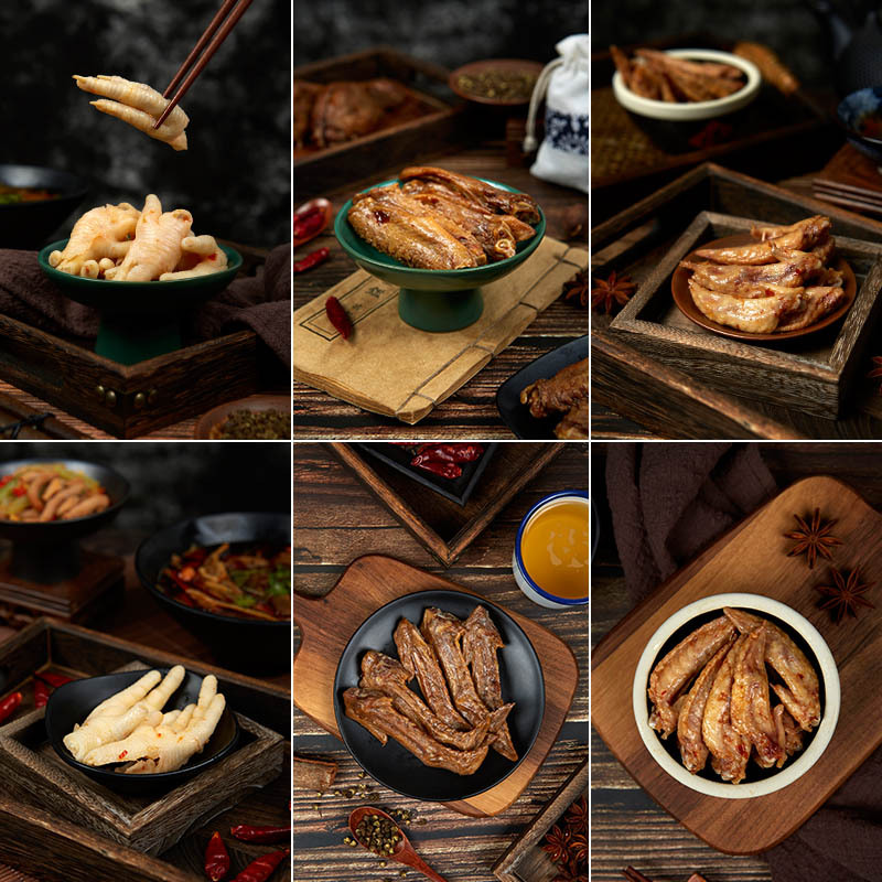 熟食卤味鸭脖零食美食摄影摆拍拍摄拍照道具盘子餐具背景装饰摆件