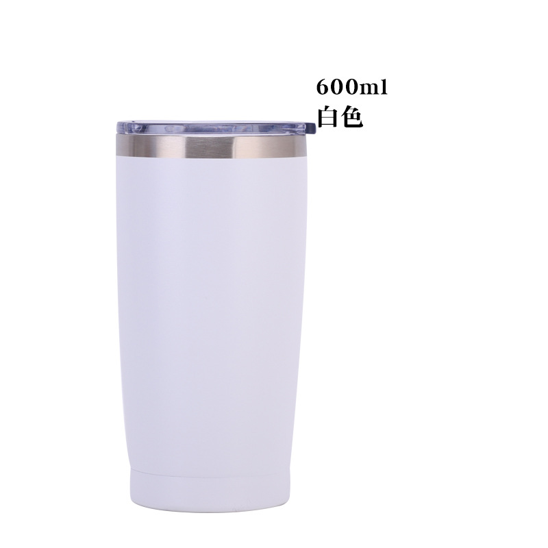 Customized 20Oz Plastic Spray Cup 304 Stainless Steel Double Wall Thermal Cup Sports Cup Large Ice Cup Logo Design