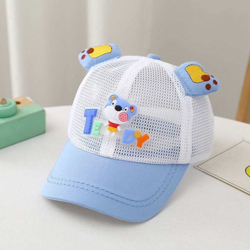 男宝宝帽子夏季儿童透气网眼鸭舌帽小孩遮阳防晒太阳帽时尚帅气潮