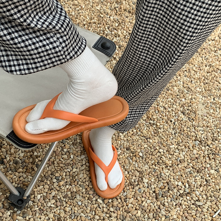 黄峥纯色中筒分趾袜女2021夏季日系木屐袜人字拖两趾袜ps8498