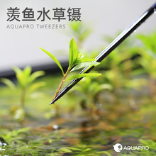 羡鱼AQUAPRO 不锈钢水草镊 镜面夹 造景直夹 弯镊 水草种植夹