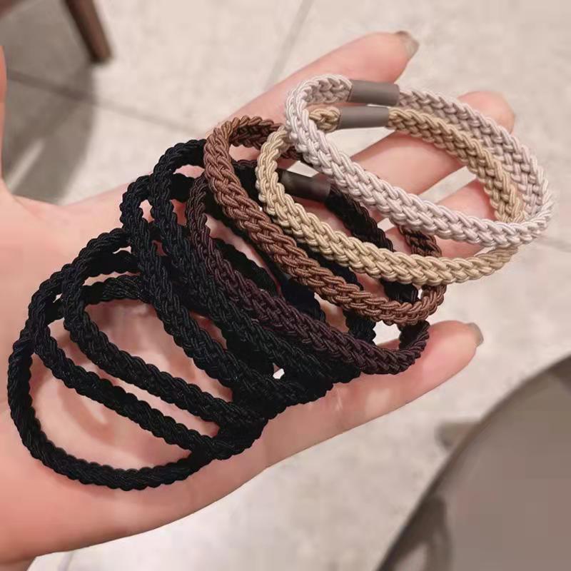Milk Tea Color Rubber Band Female Hair-Binding High Elastic Mixed Color Headband Female Simple Internet Celebrity Not Tight Temperament Ponytail Hair String Hair Band