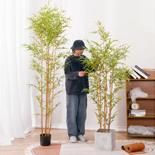 仿真植物仿真绿植竹子假植物室内摆件造景大型室内盆栽背景墙装饰