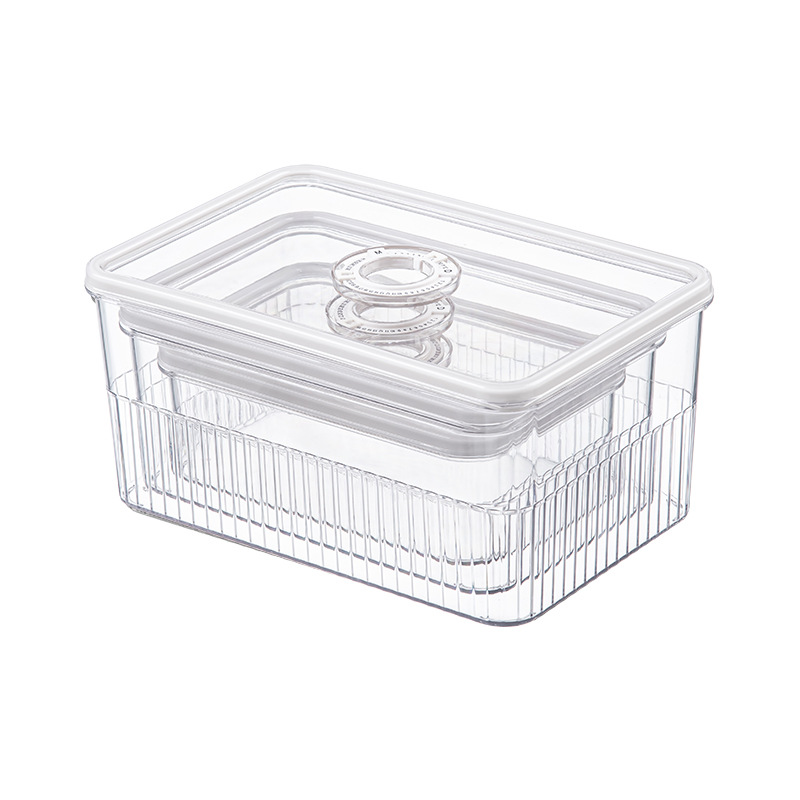 Crisper Food Grade Refrigerator Special Commercial Canteen Stall Storage Box Plastic Rectangular Sealed Box with Lid